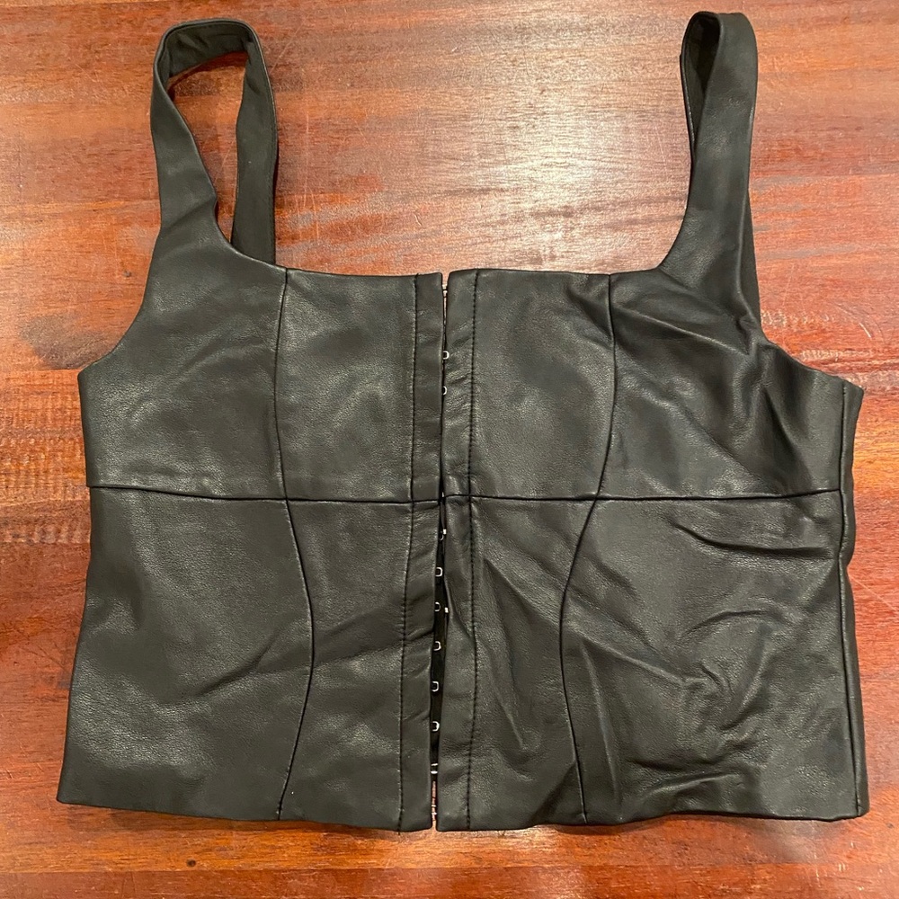 Faux Leather Corset
